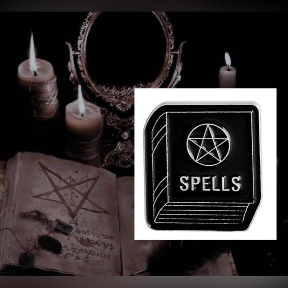 $2 SPELL BOOK ENAMEL METAL PIN BROOCH. NEW . $2 WITH ANY $10 ORDER OR MORE